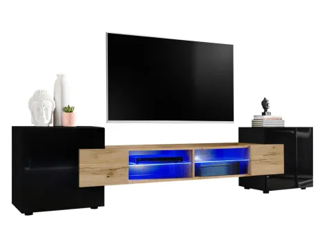 TV-Schrank Merano Wotan/Schwarz - 3